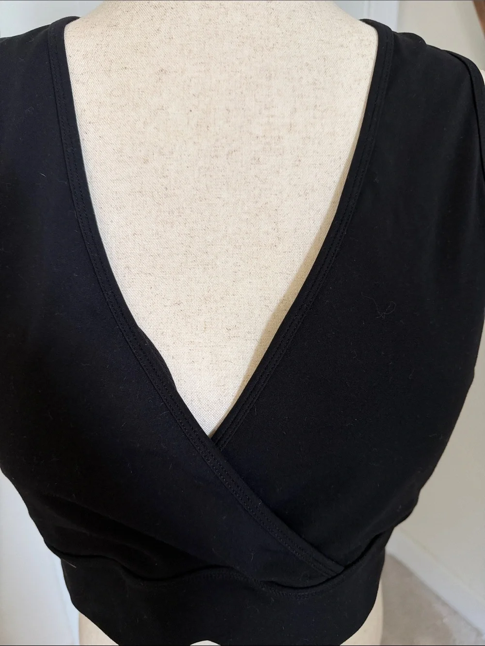 Mono B Black V-Neck Wireless Sports Bra